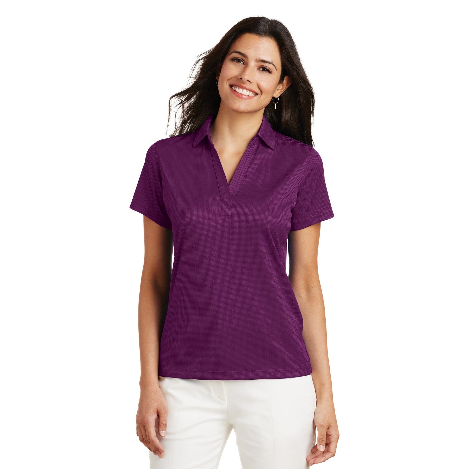 Port Authority-Port Authority® Women's Performance Fine Jacquard Polo. L528-MedTech-10
